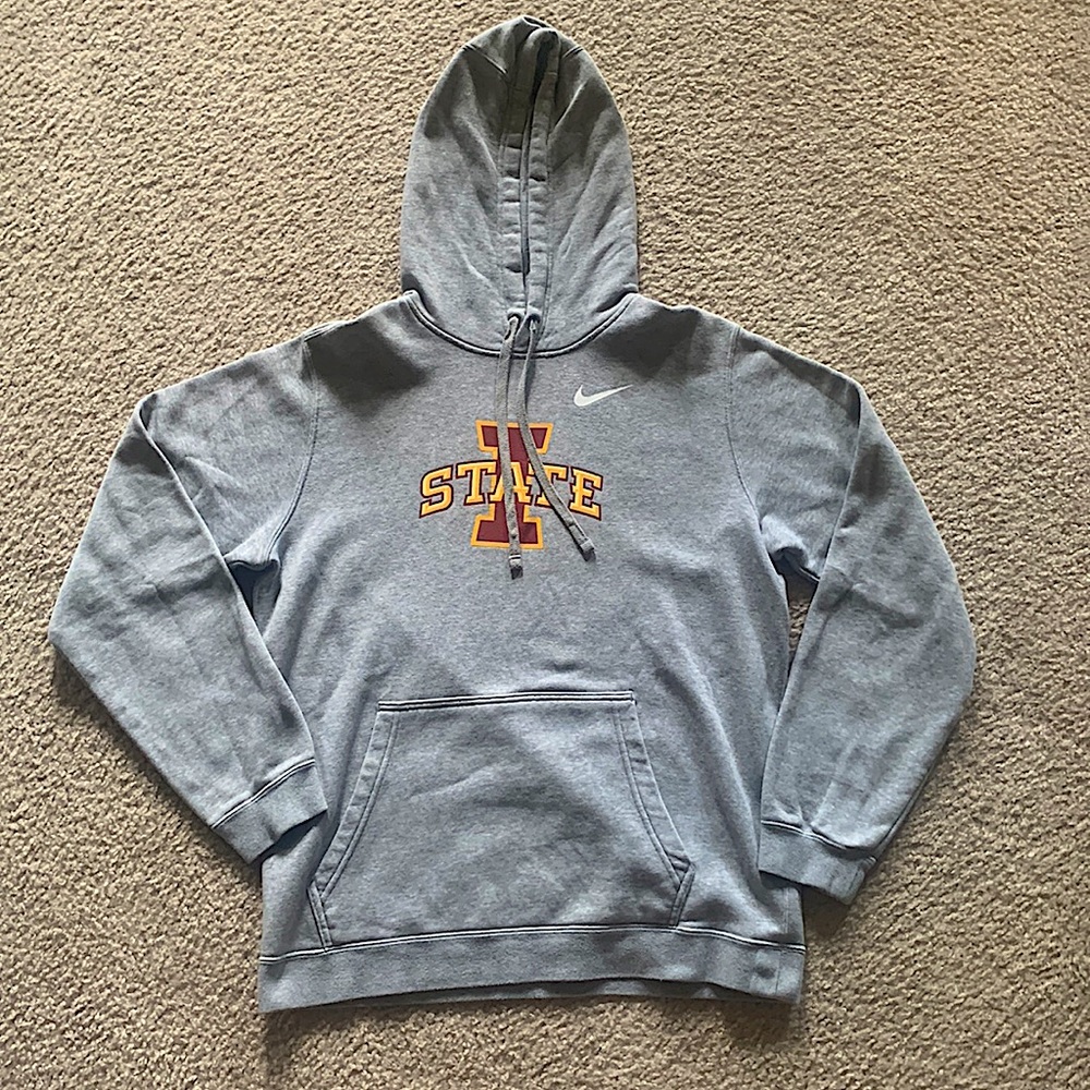 Grey Nike Iowa State Fleece Hoodie